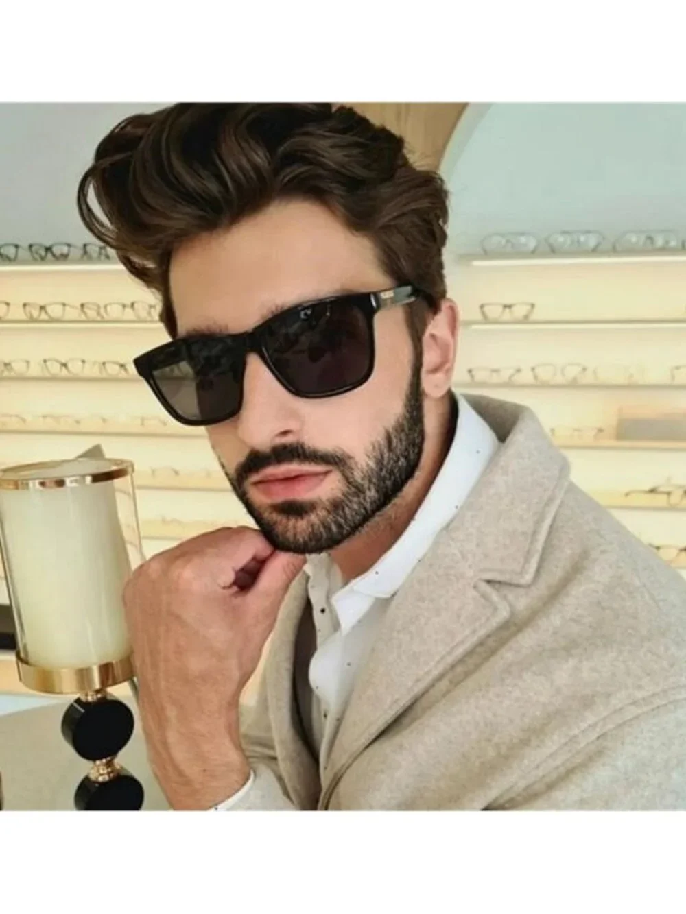 New- GUCCI GG1156S-001 57 Acetate Black-Grey Sunglasses